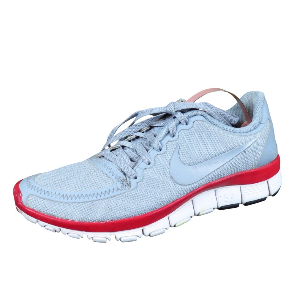 Nike Free 5.0 V4 Womens Running Shoe Size 6.5 Athletic Gym Training Gray Red